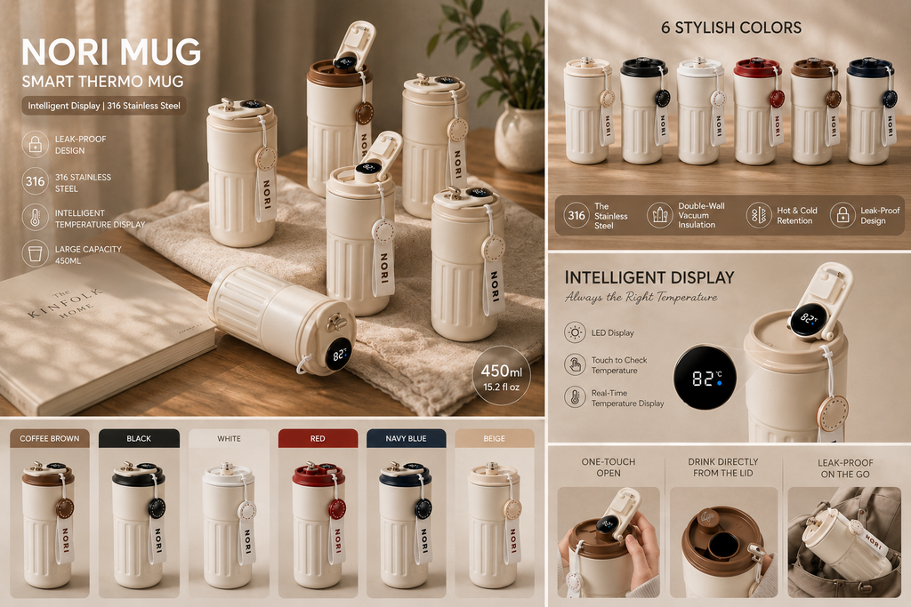 Smart Coffee Tumbler with LED Temperature Display
